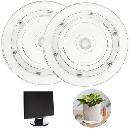 2 Stück Drehscheibe Drehbarer Universal, 15cm Drehteller 360 Grad Rotierende Drehplattform Mehrzweck Drehbar Plattform mit Stahlkugellagern für Laptops Monitor TV Lautsprecher Handwerk Pflanzen Küche