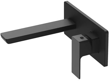 LAVITA Rubinetto per lavabo da incasso per montaggio a parete – Aquila nero opaco rubinetto bagno per montaggio a parete, miscelatore per lavabo, miscelatore monocomando per lavabo, rubinetti da bagno