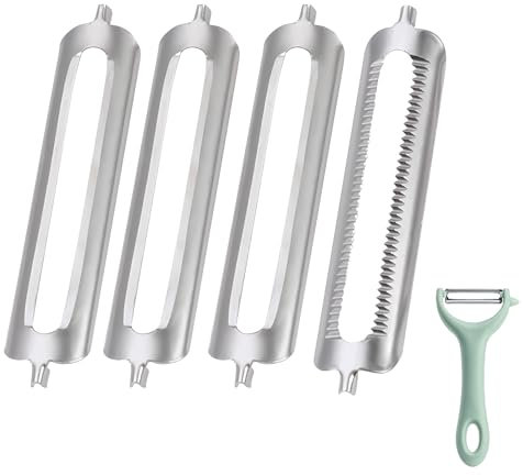 4 Pièces Lames de Rechange pour Eplucheur, Econome Legumes Lames de Rechange Acier Inoxydable Lame pour Eplucheur Vertical pour Econome Legumes Éplucheur Turbo Éplucheure Économiqu Eplucheur Tomate