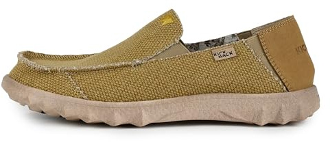 Kickback Couch Classic Mocassini Slip‑On da Uomo in Tela – Scarpe Estive Casual per Viaggio e Spiaggia con Suola Antiscivolo – Calzata Confortevole per Comfort Tutto Il Giorno - Mustard, EU 42