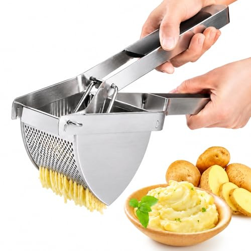 Potato Ricer Stainless Steel Potato Masher for Vegetable Fruit | Non-slip Handles, Large Deep Baskets, Dishwash Safe, potatoes masher for Family Meals, Parties Food Prep