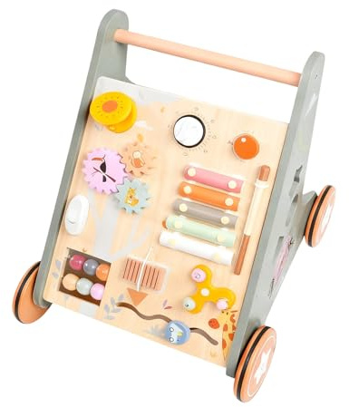 Kinder Holzlauflernwagen – Spielzeug med justerbart grepp och läkande funktion durchtisk, breit holzschiebewagen | för barn – barn – barn barn Zuhause Innenraum och Klassenzimmer för kvinnor