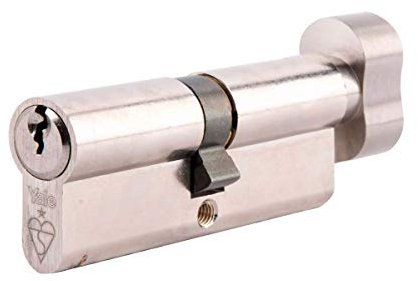 Yale PKMT3535-NP Euro Thumbturn 1 Star Kitemarked Cylinder, 3 Keys Supplied, High Security, Visi Packed, Suitable for All Door Types, Nickel Finish, 35:10:35 (80 mm)