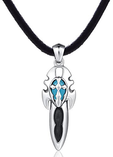 DonDon Herren Lederkette Leder Halskette 50 cm mit Edelstahl Anhänger Glücksbringer