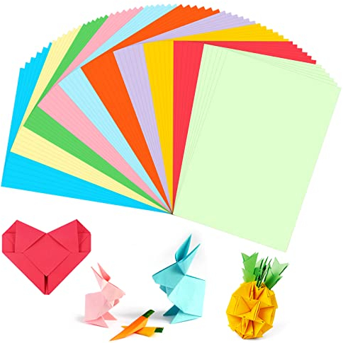 100 Blatt A4 Buntpapier, 100 g/m² Kopierpapier Papier, Bastel-Papier zum DIY, Basteln Papierblumen, Durchzeichnen und Skizzieren