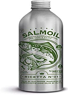 Salmoil Ricetta 1 Alimento Complementare per Cani e Gatti a Base di Olio di Salmone Norvegese Arricchito con Olio di Oliva - 250 ml