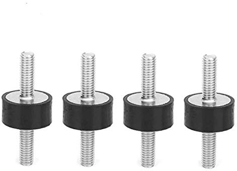 Rubber Mounts, 4pcs M6 Rubber Mounts Male Anti Vibration Silentblock Car Boat Bobbins, Screw Bolt for Air Compressors, Diesel Engines, Gasoline Engines, Water Pumps (VV20*10 M6*18)