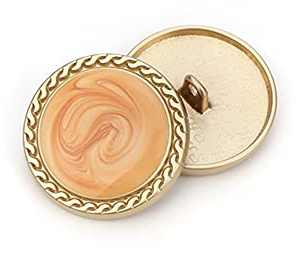 5 PCS Vintage Gold Women's Buttons for Clothing Decoration Metal Coat Button DIY Sewing Craft Accessories (Orange, 20mm)