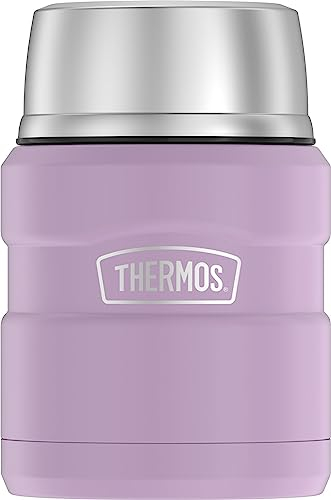Thermos Stainless King Vacuum-Insulated Food Jar with Spoon, 16 Ounce, Matte Lavender