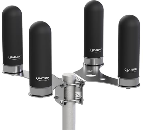 BATLINK MAO5GV2-4 4x4 MIMO Marine Grade (IP66) 5G antenn - 9dBi effektvinst, lämplig för 5G och LTE, multiband rundstrålande antenn, utomhusantenn (svart)