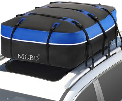 Car Roof Bag, 20 Cubic Feet Soft-Shell Waterproof Rooftop Cargo Carrier Luggage Storage Bag for All Vehicles SUV with/Without Rails