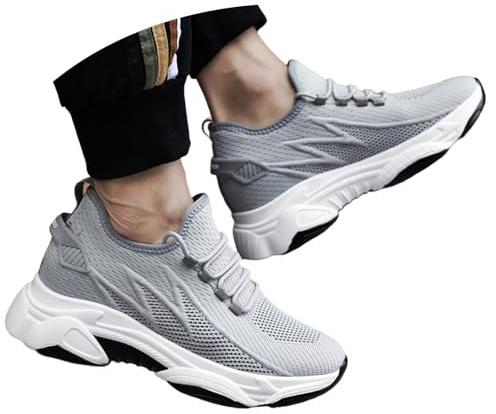 Chaussure Orthopédique Homme 6 10cm De Sport en Salle Gris Légère Slip on Bateau Travail Antidérapantes Ville Tennis Plein Air