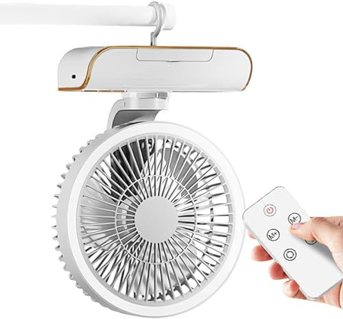 Ventilador de refrigeración con función de recirculación, ventilador de pared de 5 niveles, ventilador silencioso con mando a distancia, iluminación de 2 niveles, ventilador de mesa compacto para el