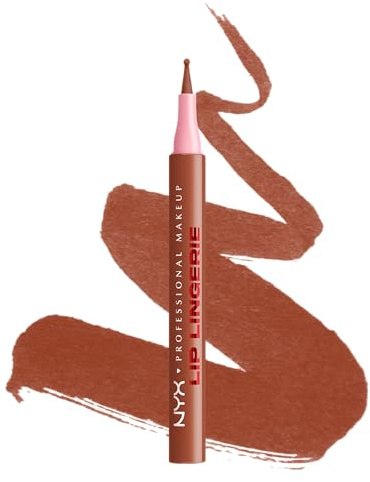 NYX Professional Makeup Lip Lingerie Lipliner Stain, wasserfester & wischfester Lip Liner für präzise Konturen, langanhaltender Nude-Stain mit ultra-feiner Spitze, Farbe: Naughty Nude