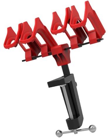 Présentoir professionnel pour aérographes avec pinces sur 4 supports pour aérographes, accessoires, fournitures de stockage, support
