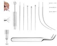 YOYEAH Kit de Changement de Piercing - Outil en Acier Inoxydable 16G/18G avec Vis à Billes, Guide d'Insertion et Taper-Pour Oreille, Nez, Lèvre, Nombril - Ensemble Pince et Accessoires de Remplacement