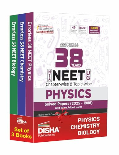 Disha Errorless 38 Years NTA NEET (UG) Chapter-wise & Topic-wise Physics, Chemistry & Biology PYQ (2025 - 1988) Books 20th Edition | Solved Papers | New NCERT Syllabus | Errorless Physics NEET 2026