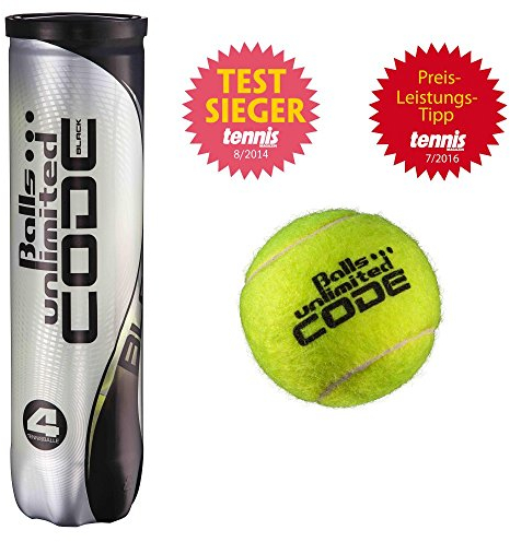 Balls ... unlimited Code Black Tennisbälle - 3 x 4er Dose (12 Tennisbälle) - ITF Approved