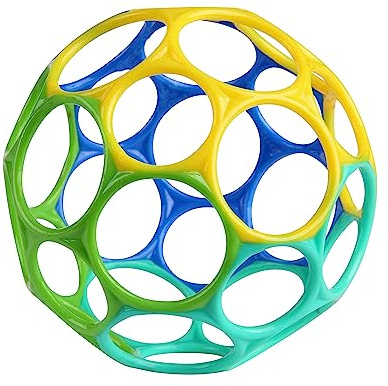 Bright Starts, Oball Easy Grasp Classic Ball Giocattolo per Neonati in Blu/Verde, età a Partire dal Neonato