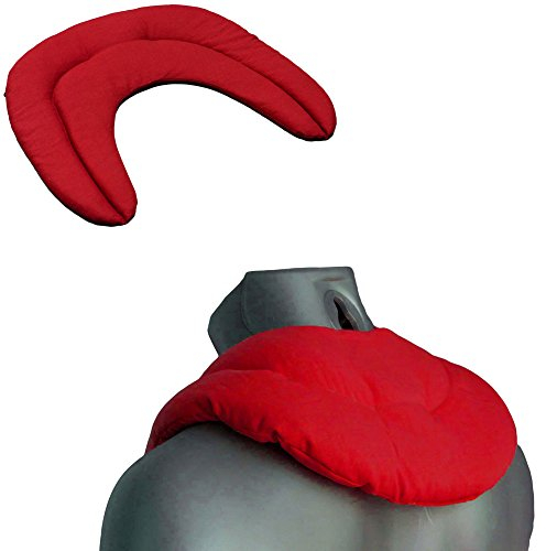 Kirschkern Nackenhörnchen mit Kammern - kirschrot - Kirschkernkissen - Nackenkissen - Wärmekissen für Nacken