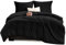 WAVVE Bettwäsche 155x220 3 teilig Schwarz - Bettbezug 155 x 220 Set mit 2 Kissenbezüge 80x80 cm, Bettwäsche-Sets 155x220cm aus Mikrofaser mit Reißverschluss Weich und Bügelfrei
