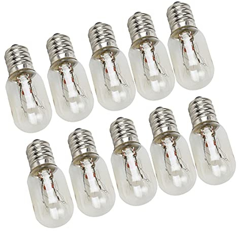 10PCS T20 E12 Edison Lampa 120V 15W Kylskåp Kylskåp Glödlampa Tungsten Filamentlampa Lampor glödlampa Saltlampa