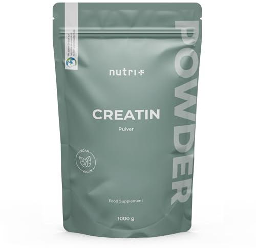Creatina monoidrato 1000 g - Creatina in polvere - pura al 99,99% - ad alto dosaggio, ultra fine, vegana e neutra - Nutri + Creatine Powder Mono Mesh 200 non aromatizzata - qualità premium