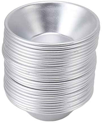 ZLXHDL Moules à Tarte Aux ?ufs, 25 Pièces, Doublures De Muffins Rondes Antiadhésives Réutilisables, Mini Moules à Tarte Pour Petites Tartelettes à Tarte, Fournitures De Cuisson De Desserts (aluminium)