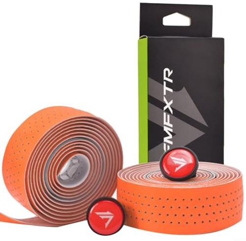 Sileduove Nastro per manubrio della bicicletta, antiscivolo e ammortizzante, per mountain bike, bici da corsa e Urban Cycling, incluso (arancione)