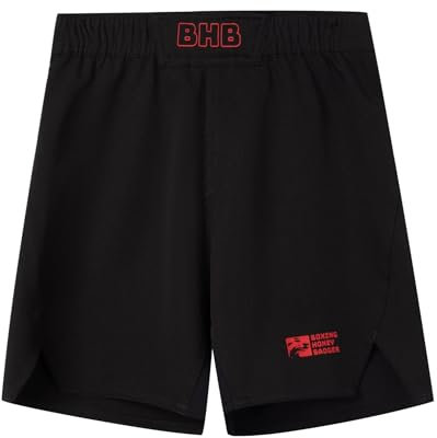 Kids BJJ Shorts MMA Fight Shorts, Youth Athletic Shorts, No-Gi Brazilian Jiu Jitsu, Kickbox-Shorts für Jungen und Mädchen, Rot/Ausflug, einfarbig (Getaway Solids), 5-6 Jahre