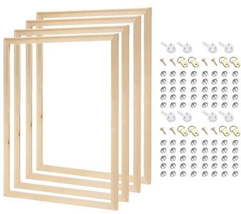 PATIKIL 16x20 inch Canvas Stretcher Bars, 4 Set DIY Removable Wooden Canvas Frames Kit for Oil Paintings Poster Picture Photo, Arts Accessory, Paint by Numbers