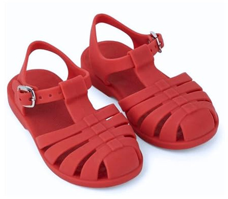 SAMYS Sandales de Plage pour Enfants, Style Fermé, Boucle Réglable (ROUGE, Système Taille Chaussures EU, Enfant de 2 à 5 ans, Numérique, Moyen, 25)