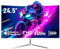 Gawfolk Moniteur incurvé 24,5 Pouces 120Hz avec Haut-Parleur, 3000R écran PC incurvé FHD 1080P, Blanc écran d'ordinateur avec Technologie Eye Care HDMI VGA, supporte VESA