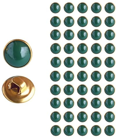 50PCS Sew-in Faux Pearl Button 10MM Ink Green Half Pearl Button with Shank Decorative Buttons for Clothes