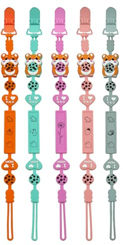 Clips personnalisés en silicone pour tétines de bébés filles et garçons, chaîne porte-tétine avec nom, porte-tétine en une seule pièce adapté à la plupart des tétines et jouets de dentition