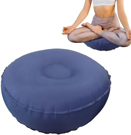 Dioeazh Cojín De Meditación - Cojín De Soporte Inflable Para Meditación Plegable | Asiento Plegable para Relajación Zen Ejercicio Pilates Sala Jardín Exterior Hombre Mujer