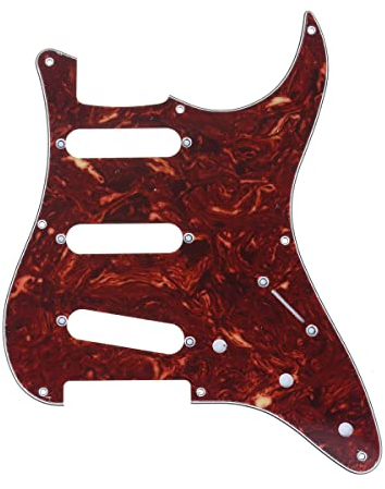Musiclily Pro 8 Löcher Strat Pickguard Gitarren Schlagbrett für MIJ Fender Japan 57 Vintage Style Stratocaster,4 lagig Vintage Tortoise
