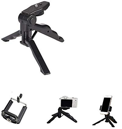 K-S-Trade Qualitativ & Innovativ Stativ Tisch-Ständer Dreibein Handy-Stativ Ständer Für Samsung Galaxy J3 Star Mini-Stativ Smartphone Tripod