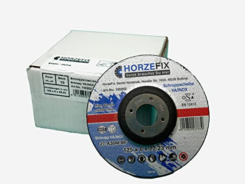 Schruppscheibe-Schleifscheiben VA/INOX 125 x 6,0 mm x 22,23 10 Stück Metall