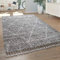 Paco Home Teppich Wohnzimmer, Schlafzimmer/Hochflor Shaggy in versch. Designs Farben und Größen, Grösse:160x230 cm, Farbe:Grau 6