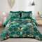 Freyamy 3D Marmor Bettwäsche 135x200cm 2teilig Grün Gold Geometrische Marmormuster Luxus Bettwäsche 100% Mikrofaser Bettwaren-Sets Weiche Bettbezug mit Reißverschluss und Kissenbezug 80x80cm