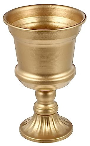 TOPPERFUN Metal Flower Pot Planter Bowl White Vase Antique Urn Vase Outdoor Planter Household Flowerpot