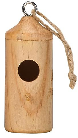 Colibrì nido – Casa per passeri in legno – Casetta per uccelli in legno, nido in legno naturale per rondine ronzante, scricchioli, passeri, giardino finestra