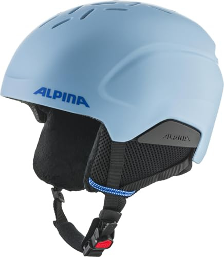 Alpina PIZI - Casco de esquí Seguro, irrompible y Personalizable con Almohadillas extraíbles para los oídos, para niños, Color Azul Ahumado, 46-51 cm
