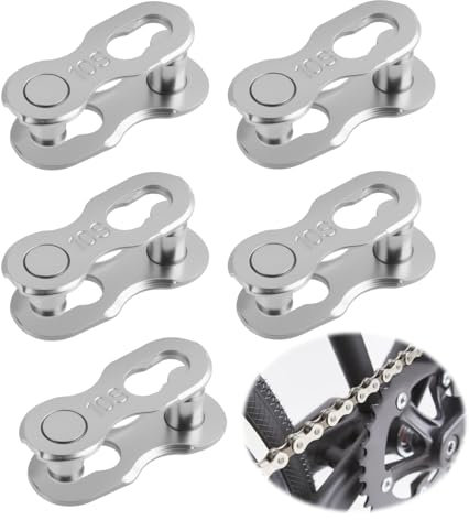 5 Pares de Cadena Bicicleta 10 Velocidades, Eslabones Reutilizables de Acero para Conectar Cadenas, Cierre Rápido para MTB y Carretera, Fácil Montaje Sin Herramientas
