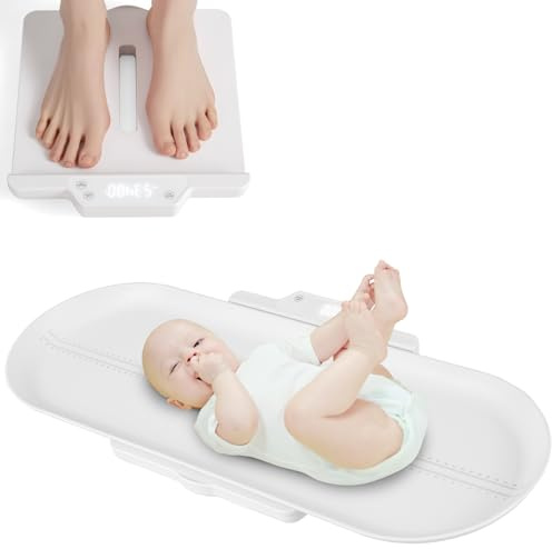 GOPLUS Pèse Bébé Numérique avec Plateau Amovible, Balance Bebe de Precision à 5g, avec 5 Unités, Écran LED et Arrêt Automatique, Charge 150KG pour Nouveau-nés, Animaux et Adultes