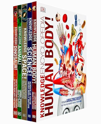 Knowledge Encyclopedias Collection 5 Books Set By DK (Human Body, Science, Space, Animal & Dinosaur)