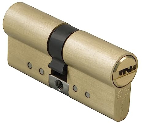 Amig - Säkerhetscylinder - Dörrlås - Dörrsäker och stötsäker - Utdragningssäker och brottsäker cylinder - Inkluderar 5 nycklar - Mattguld - Mått: 90 (40-50) mm