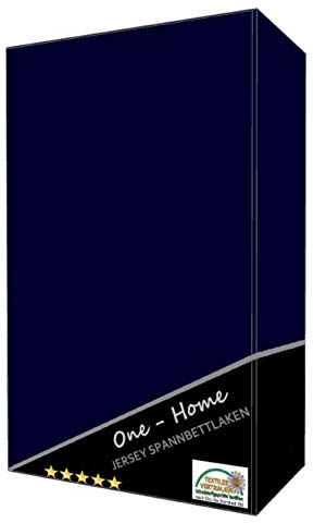 one-home Topper Spannbettlaken Bettlaken Navy Marine blau 180x200 cm - 200x200 cm Jersey