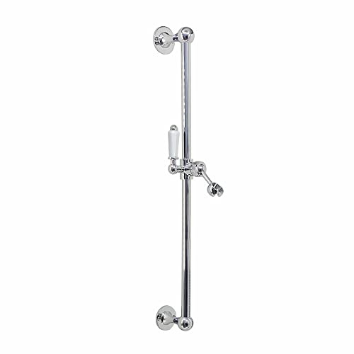 ENKI S17 Shower Slide Rail Riser Chrome Head Holder Bar Traditional Solid Brass